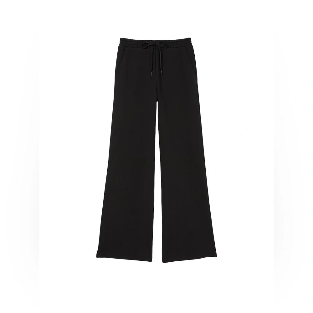 NWT VICTORIA'S SECRET Cotton Fleece Wide-Leg Sweatpants - Picture 3 of 4